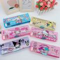 Cartoon Sanrio Pencil Case Double-Sided Pencil Box Pupils' Stationery Storage Box Math Formula Children Cute Gift.