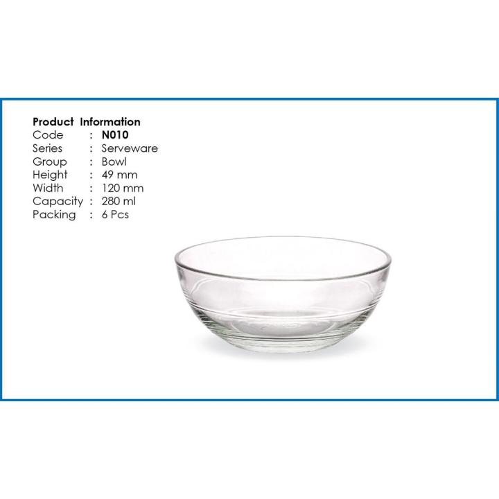Crystal Clear Glass Bowl Set (6 Pieces) N010 - 20B