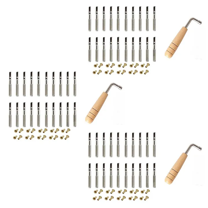 60 Pcs Tuning Pin Nails and 60Pcs Rivets,with L-Shape Tuning Wrench,for ...