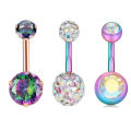 3PCS/Lot Surgical Steel Crystal Belly Button Piercing Set 14G Heart Belly Piercing Pack CZ Navel Ring Set Cute Belly Bar Bulk.