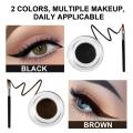 2pcs White + Black Gel Eyeliner Make Up Waterproof Cosmetics Set Eye Liner Makeup Eye Maquiagem With 2 Brushes AmourV. 