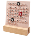 Wooden Desk Calendar Perpetual Calendar Retro Home Unique Gifts,Month Date Display, Desk Decorations for Office 13.5 X 18cm Pink.