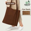 Trendy Top Handle Tote Canvas Bag for girls Black Color with Mini Pouch and Shopping Bag / College / University Bag Tote Bag Canvas Bag with Zipper (2in1 Combo Pack).