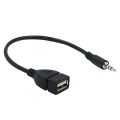 1pcs 3.5mm Male To Female Cable Audio Convert Wire Car AUX Cable Female Converter Adapter Cable Audio AUX Jack To USB 2.0. 