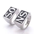 2pcs/pair Stainless Steel Solid Sons of Anarchy Ring SO NS Men Rings Jewelry Size 7-14. 