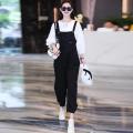 【High Quality】【Youthful-looking two-piece set】Cotton Suspender Pants Women's Suit Small Spring and Summer Loose Jumpsuit.
