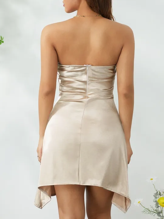 Women%20Tube%20Top%20Dress%20Elegant%20Solid%20Color%20Sleeveless%20Strapless%20Low-Cut%20Ruched%20Bodycon%20Female%20Slim%20Fit%20Short%20Dreses%20Party%20Banquet%20-%20Image%202