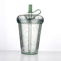 Simple And Transparent Plastic Straw Cup Student And Children's Milk Tea Cup Large Capacity Water Cup Summer Donut Ice Cup. 