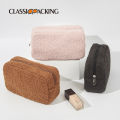 Autumn and winter solid color teddy velvet bag, large-capacity skin care products storage bag, travel portable plush bag, Jane.
