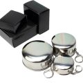 1 Pcs Portable Folding Cup Glass (250/150/75ml) Stainless Steel Camping  Key chain Ring Traveling Outdoor Telescopic Mug Glass. 