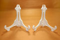 Plastic Plate Holders, Folding White Plastic Plate Holders Dish Picture Frame Decorative Display Stand Rack.