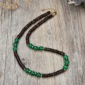 New fashion natural stone bead necklace men and women do not show steel jewelry pure natural coconut shell jewelry.