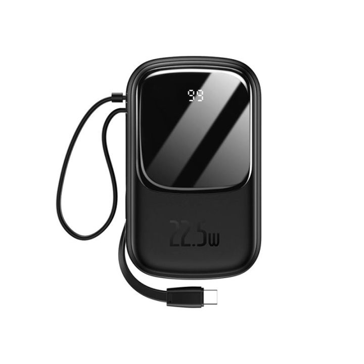 BASEUS%20Power%20Bank%2022.5W%2020000mAh%20Built-In%20Lightning%20&%20Type-c%20Cable%20Qpow%202%20Digital%20Display%20Fast%20Charging%20Power%20Bank%20Black%20-%20Image%202