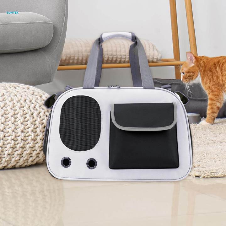 Cat%20Carrier%20Travel%20Transport%20Bag%20with%20to%20Pet%20Travel%20Bag%20Black%20-%20Image%202