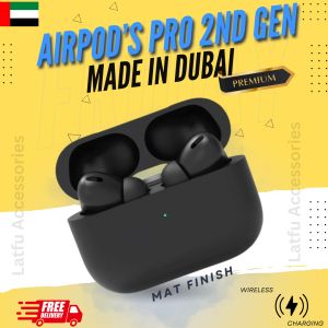 Bornilshop AirPods Pro 2nd gen Made in Dubai premium  Black Edition Dubai  wireless Earbuds By ByteBox