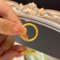 Xiaohongshu ancient Bauhinia flower curly pattern ring for women retro palace style gold carved plain ring ring for women.