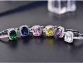 Elegant Round Cut Gemstone Engagement Ring in Sterling Silver for Women - New.