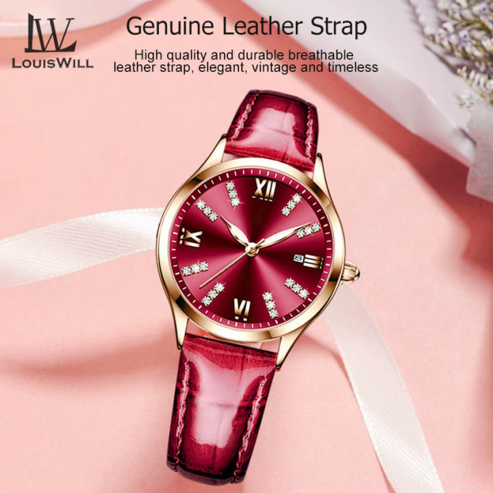 LouisWill%20Women%20Watches%20Diamond%20Casuals%20Retro%20Leather%20Strap%20Watches%20Quartz%20Watches%20Calendar%20Dial%20Luminous%20Pointer%20Watches%203ATM%20Waterproof%20Watches%20Business%20Wristwatch%20for%20Women%20Ladies%20-%20Image%205