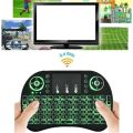 I8-B Wireless Rechargable Backlit Mini Keyboard With Touchpad Mouse - For Android Tv Box / Smart Tv Box. 