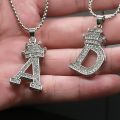 Fashion Luxury Charm Alloy Zircon A-Z Crown Alphabet Pendant Chain Necklace Punk HipHop Woman Man Initial Name Jewelry Gifts Hot.