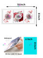 Elegant Floral Design 3-Piece Waterproof Wall Art Set for Home Office Decoration. 