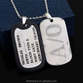 Engraved Dog Label Gangsta Necklace Nicolas Brown Twilight AO Logo Mercenary Dog Tags Private Stainless Steel Necklace Men. 