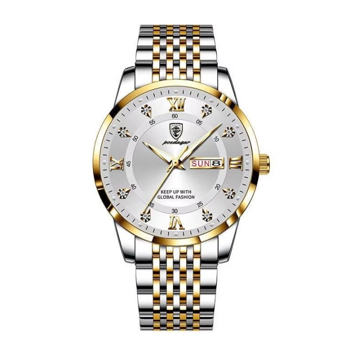 Inspired by podeghar (MVS-418) luxurious stainless steel enlightened mens sports quartz Watch - Very Appealing - In line with trends