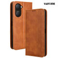 Vantime for vivo Y03 / Y03t / Y18 / Y18s / Y28s 4G 5G Retro PU Leather Wallet Case Card Holder Magnetic Phone Cover. 