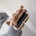 Soft Plush Phone Case For iPhone 11 12 13 14 Pro XR X Xs Max mini 7 8 6 6s Plus MAX 5 5S SE 3D Teddy bear Fur Back Cover. 