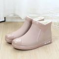 G fashion rain boots women's trend short water shoes for four seasons wear work shoes Korean version of the medium non-slip wear-resistant rain boots. 