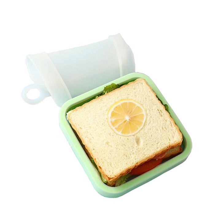 Sandwich Toast Bento Box Microwavable Dinnerware Reusable Silicone Lunch Box