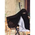 NIQAB MUSLIM HIJAB (CROWN) Best Quality 2 LAYERS ISLAMIC Face Cover For Women (22x32 Inch) - Hijab Collection. 