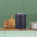 Metal Onion Garlic Potato Jar, Food Storage Container Tin, Kitchen Canister and Aerating Holes with. 