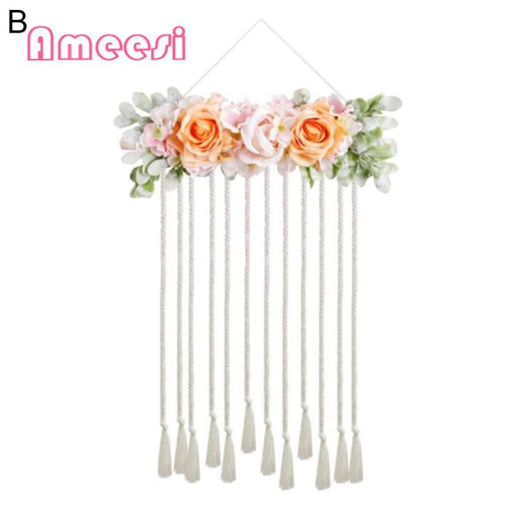 Ameesi%20Hair%20Accessories%20Organizer%20Wall%20Mounted%20Rainbow%20Tassels%20Hair%20Bows%20Holder%20-%20Image%204