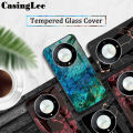 For Honor X9B Case Fashion Marble Tempered Glass Protector Soft Frame Silicon Cover For Honor X9B Back Cover Phone Cases. 