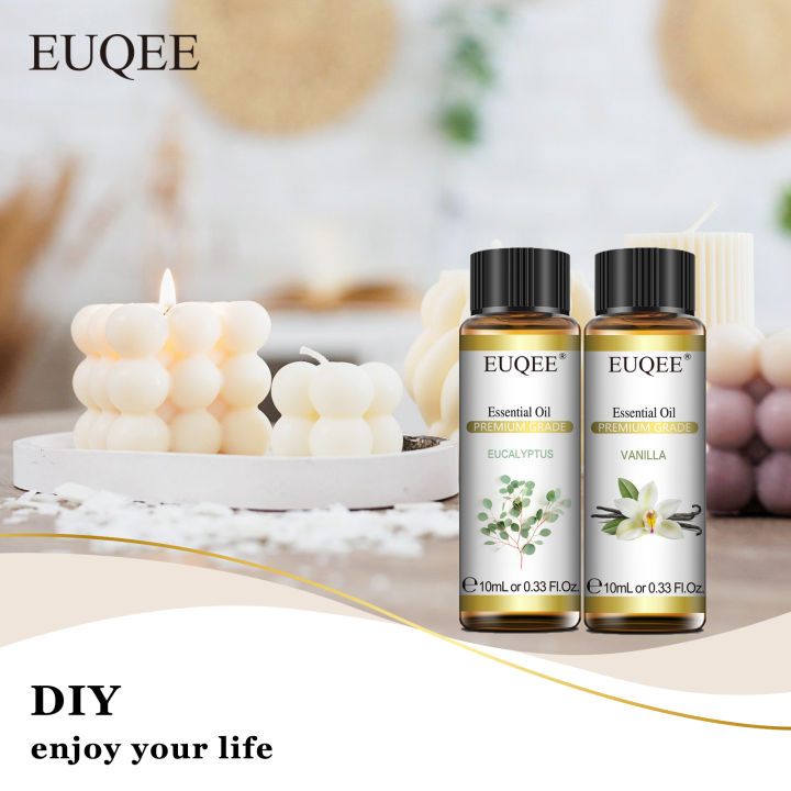 【Customizable】 EUQEE 10ML Natural Essential Oils Eucalyptus Spearmint Vanilla Lavender Lemon Oregano Oil For Humidifier DIY Soap,Candle Making