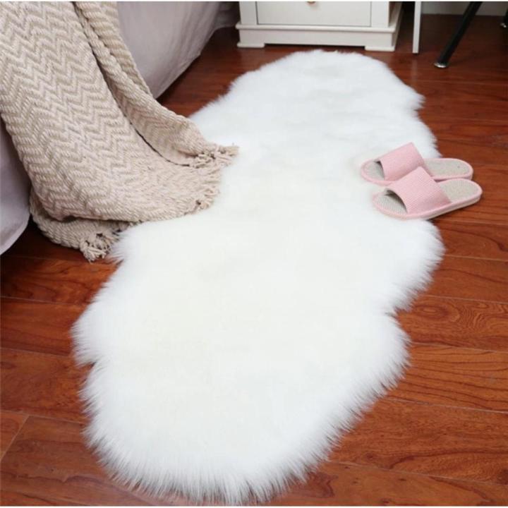 White Faux Windward Sheepskin Fur Rug Premium Large