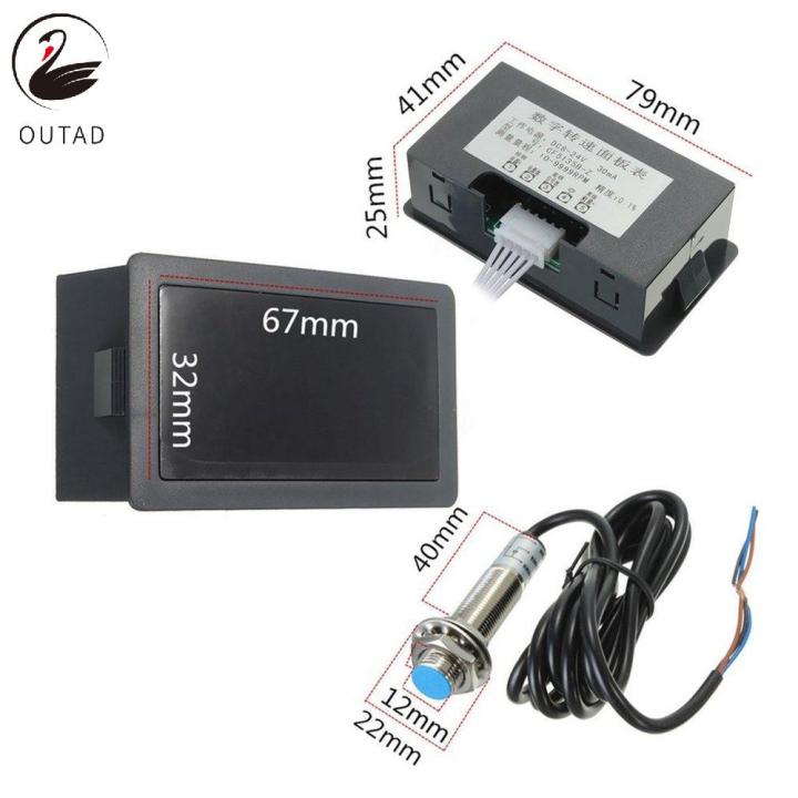 Nax%204%20Digital%20Led%20Tachometer%20Rpm%20Speed%20Meter%20+%20Hall%20Proximity%20Switch%20Sensor%20Set%20-%20Image%204