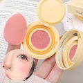 Girl's Air Cushion Blush Cream Strawberry Pink Face Blusher Natural Matte Cheek Tint Rouge Contour Blush with Sponge Puff. 