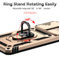 For Samsung Galaxy A33 5G Case with Slide Camera Cover, 360° Ring Holder Metal Kickstand, work for Phone Holder Car Mount, Drop Peep Protection.