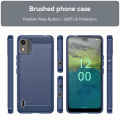 NOKIA C12 Pro Carbon Fiber Blue Color Premium and Camera Protection Soft Mobile Back Cover for Nokia C12 Pro.