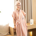 BC10 bath towel women's home 2023 new style than cotton cotton absorbent wearable adult bath wrap bathrobe style. 