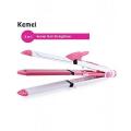 Kemei Km-1291 Professional 3 In 1 Electric Multifunction Ceramic coating Iron Wave Zig Zag Hair Curler and Straighter for women. 