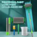 Professional 6-Piece Paint Roller Set for Walls and Ceilings - Extendable Brush, Tray, Rollers, Stirrer - Non-Drip. 