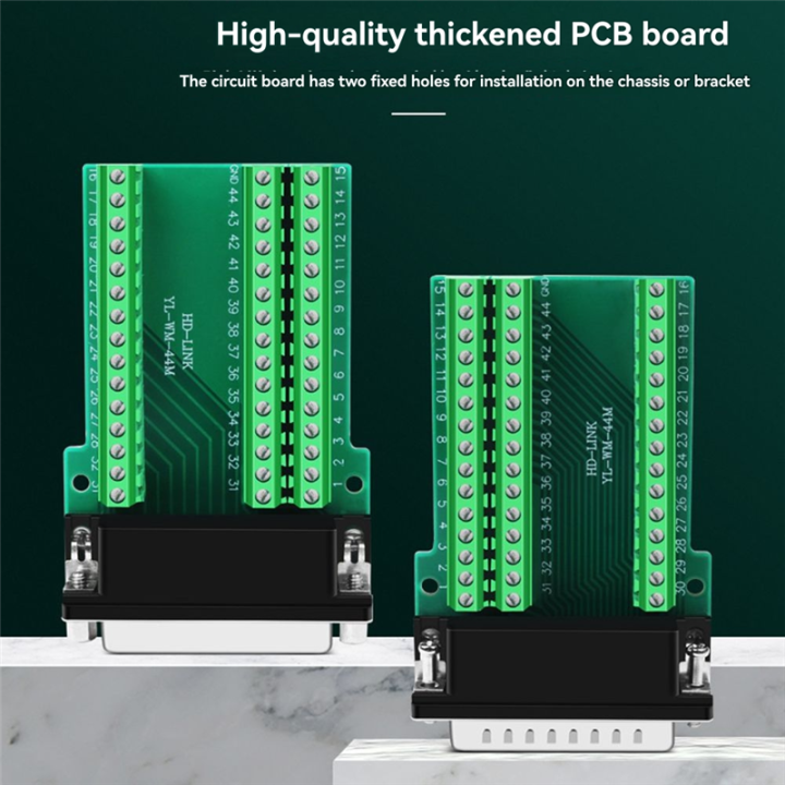 Industrial%20HDB44%20Solderless%20Connector%203%20Rows%20D-SUB%2044%20Pin%20Female%20P-Hole%20Plug%20Breakout%20Terminal%20Board%20Adapter%20(with%20Case)%20-%20Image%203