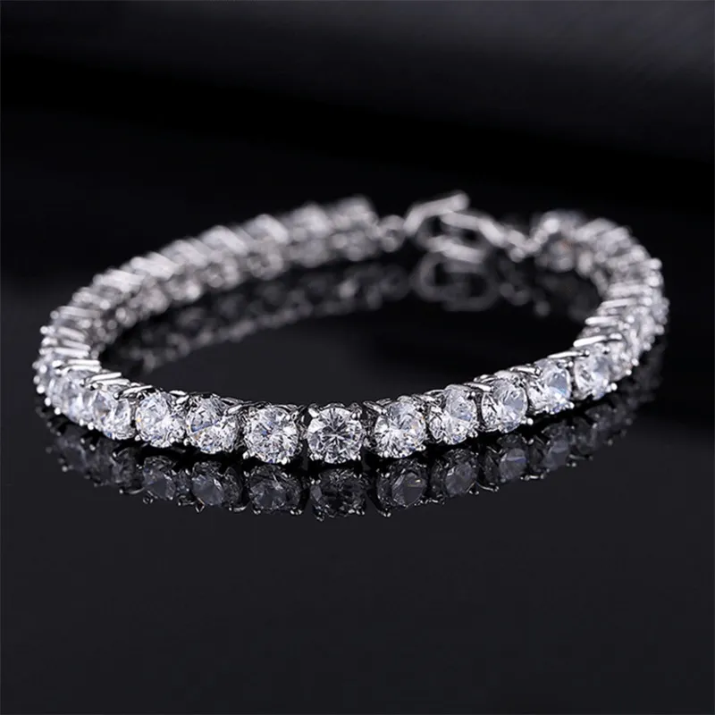 thumbnail image 2 of Men's Cubic Zirconia Tennis Bracelet | Ice Out Crystal Bling Hip Hop Chain | 8 Inch 2 of 6