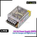 12V 5A DC Power Supply SMPS, Compact 60W Adapter, Reliable Switching Mode Power Supply for Electronics.