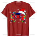 Video Game Controller Christmas Santa Hat Gamer Boys O-neck T-Shirt Gifts Gaming Lover Xmas Costume Family Matching Videos Games.