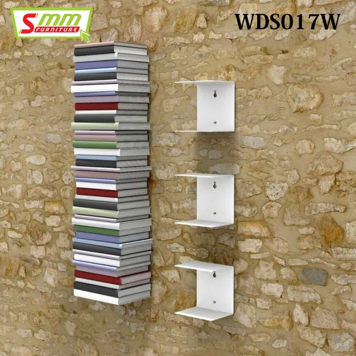 Metal%20Invisible%20Wall%20Bookshelf%20White%20(1%20Piece)%20-%20Image%204