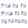 10PCS Key Caps Dye Sublimation Processblue and White Porcelain Style PBT Keycaps for Mechanical Keyboard. 